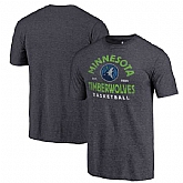 Minnesota Timberwolves Navy Vintage Arch Fanatics Branded Tri-Blend T-Shirt,baseball caps,new era cap wholesale,wholesale hats